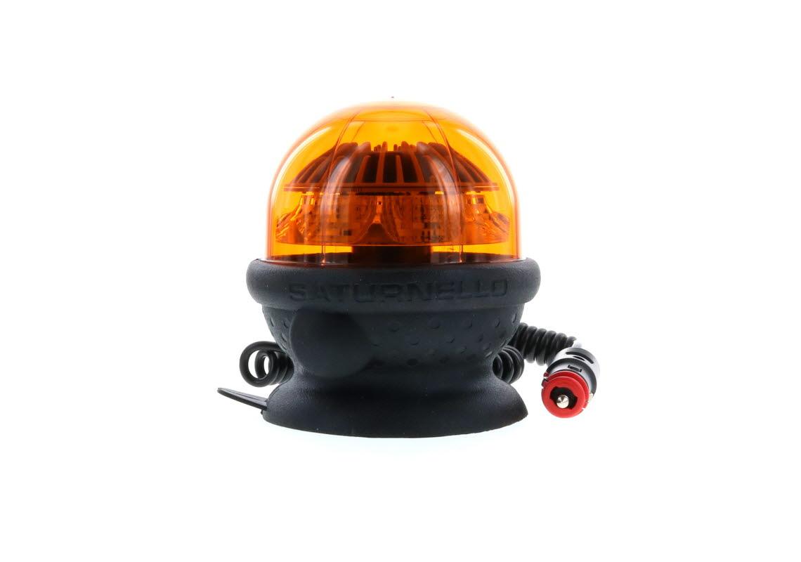 Gyrophare SATURNELLO LED magnetique 1 ventouse lumière rotative ambre